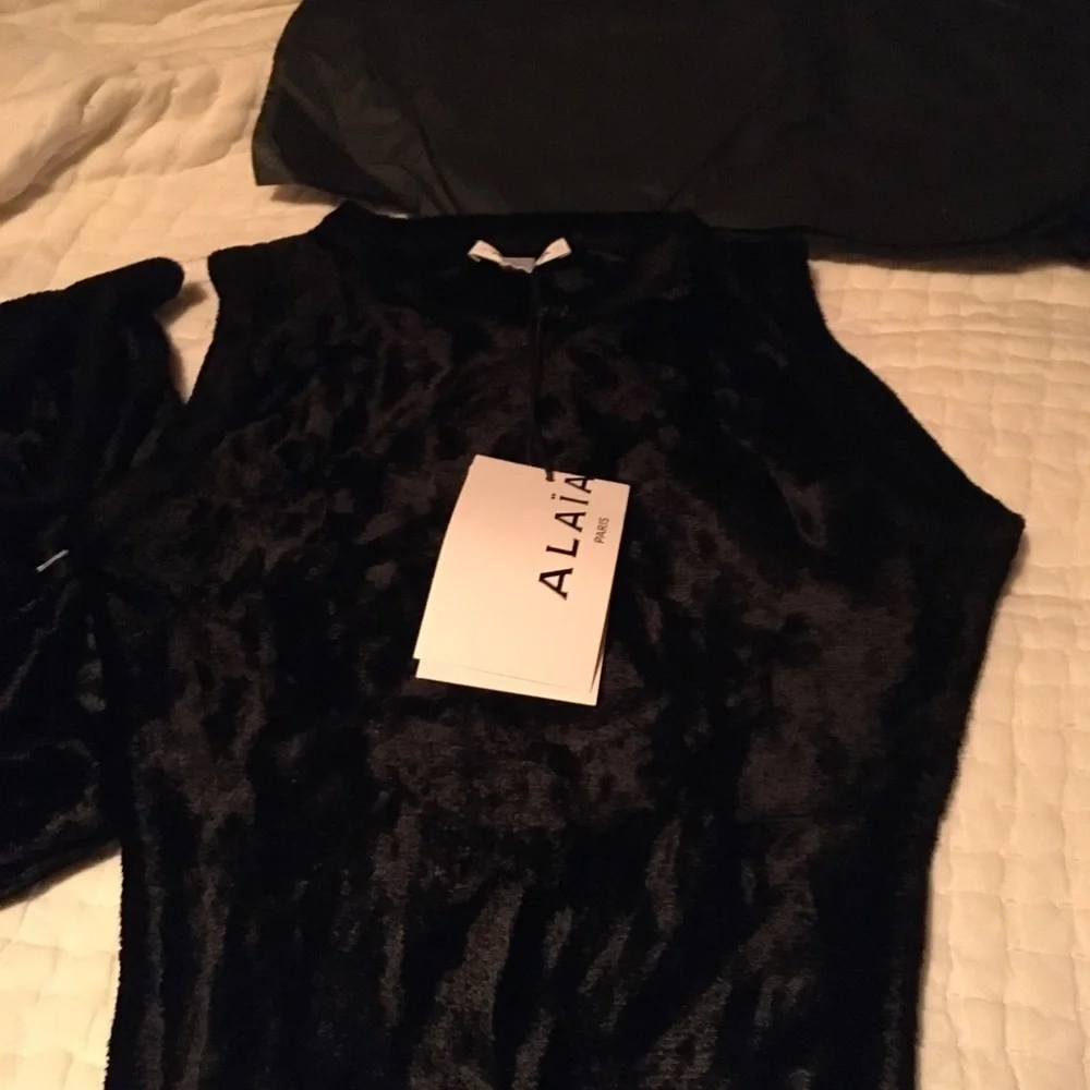 Alaïa Black Velvet hooded Dress FR 40 Runway Great deal Hooded asymmetric gown - Picture 8 of 12